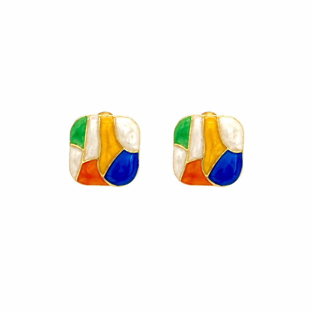 Square Multicolor Earing