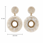 White Marble Texture Earring
