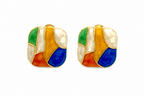 Colourfull Square Studs
