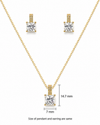 Classic Princess Stone Pendant Set