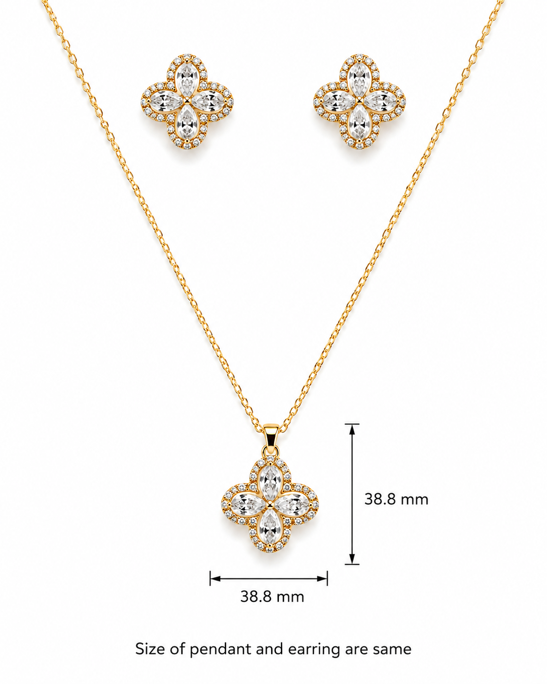 Floral Stone Pendant Set