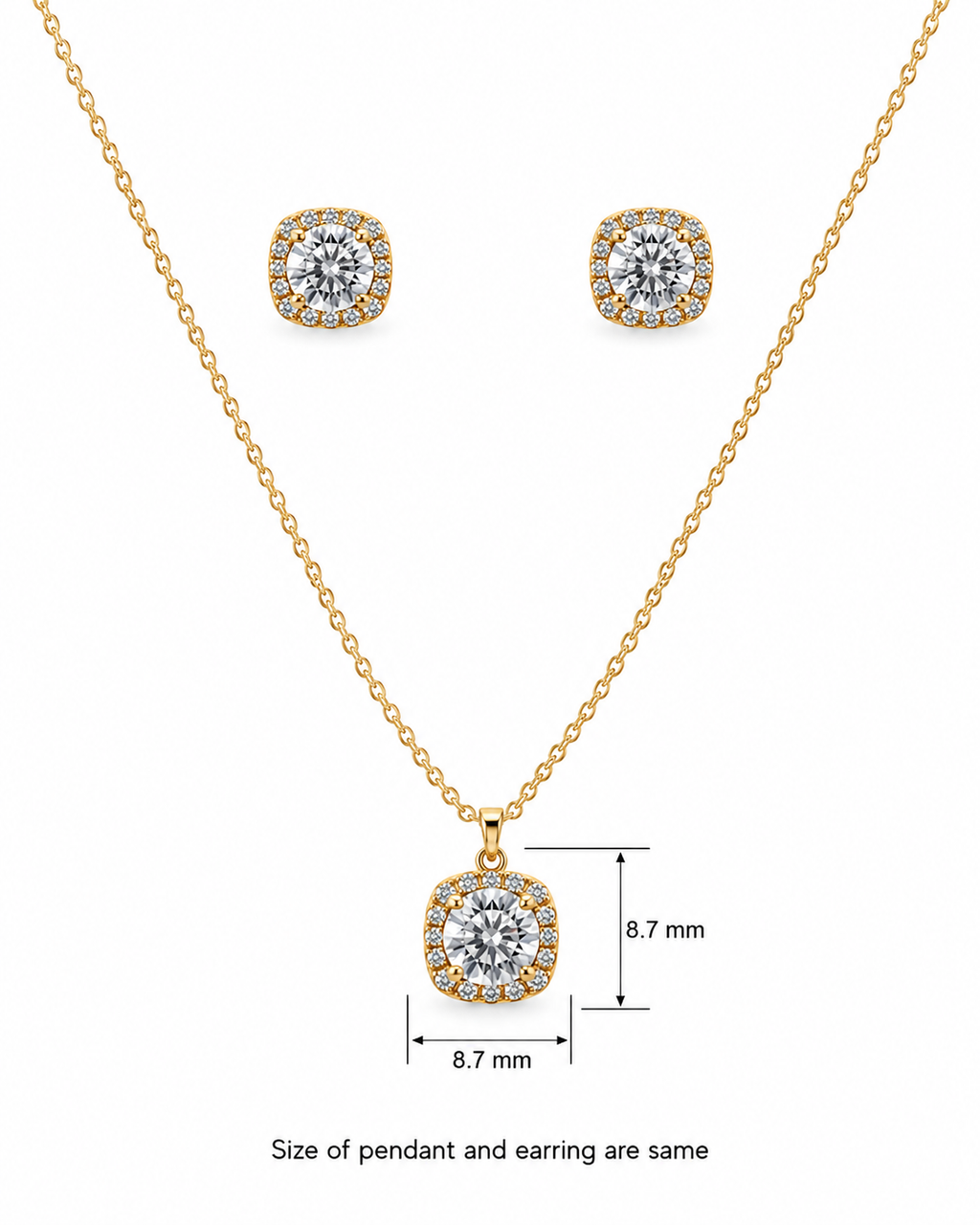 Elegant Solitaire Pendant Set
