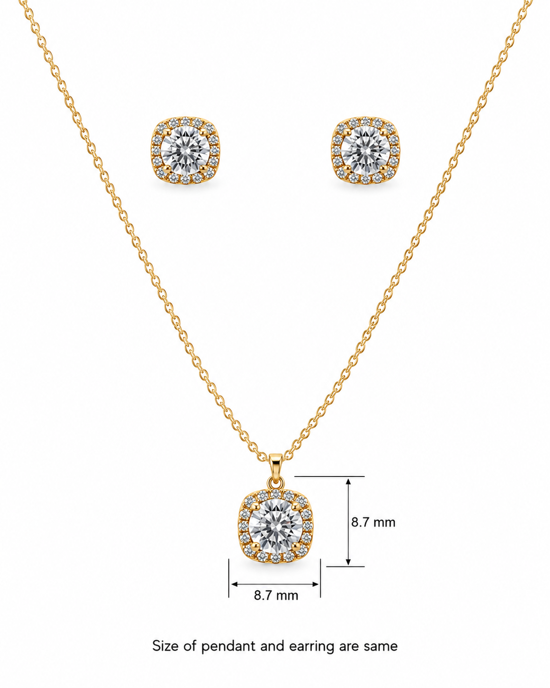 Elegant Solitaire Pendant Set