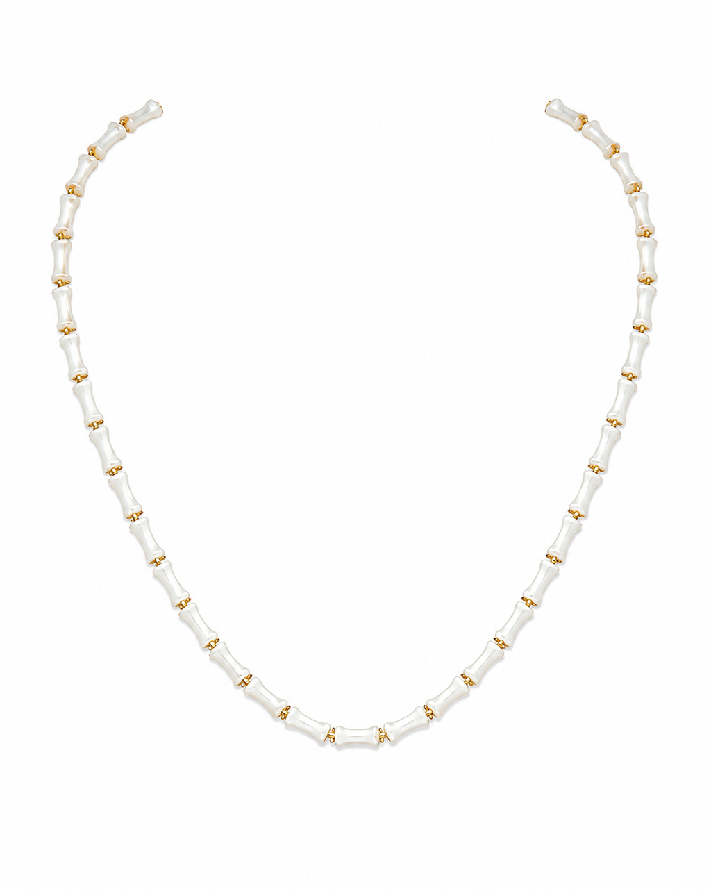 White Bamboo Bead Necklace