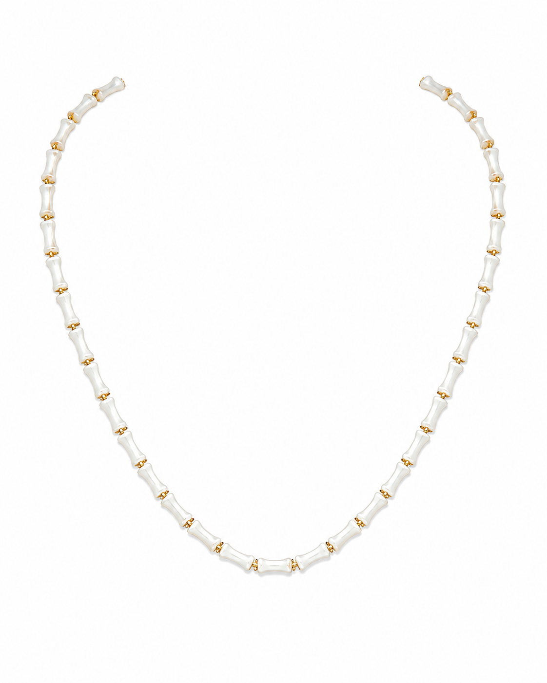 White Bamboo Bead Necklace