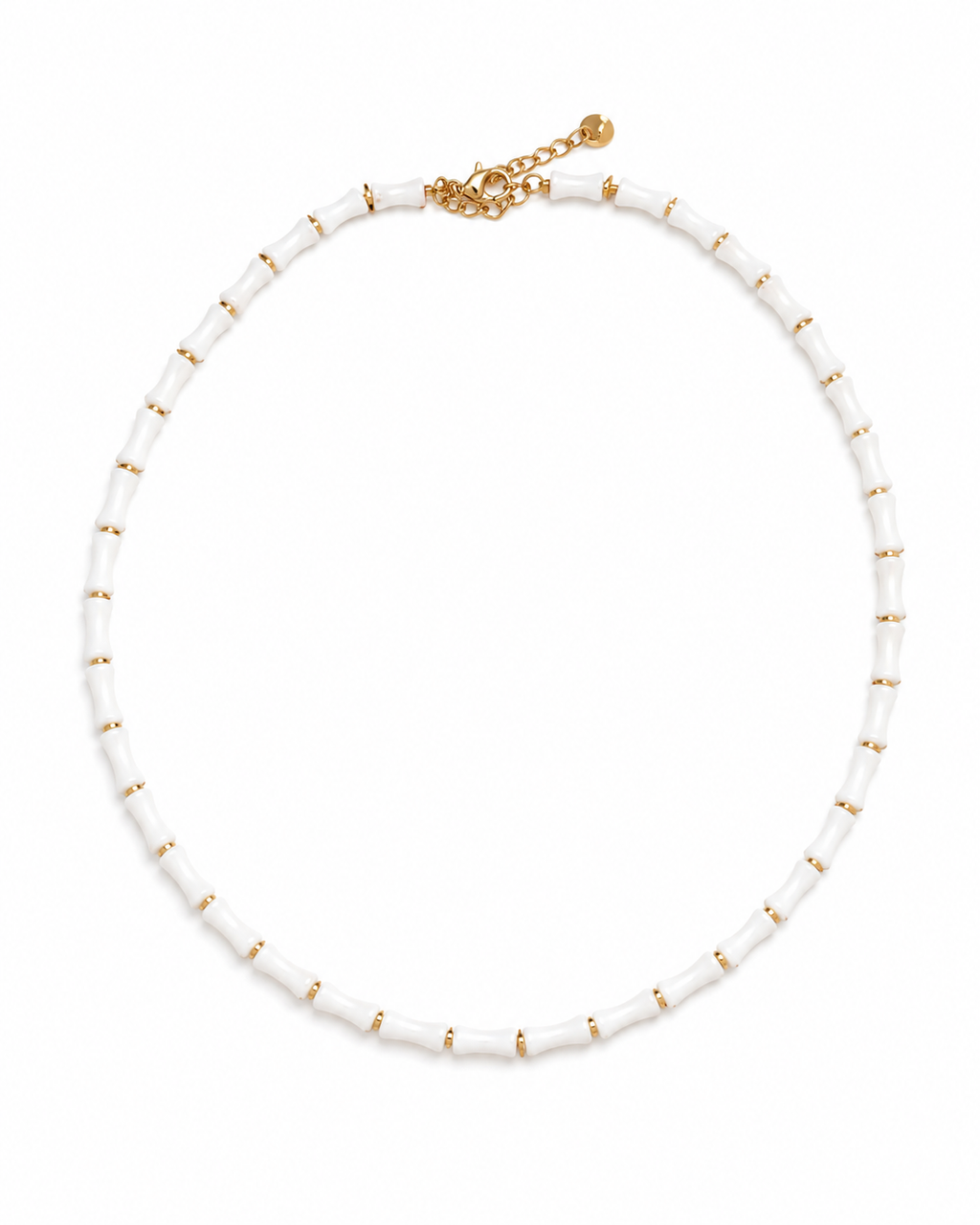 White Bamboo Bead Necklace