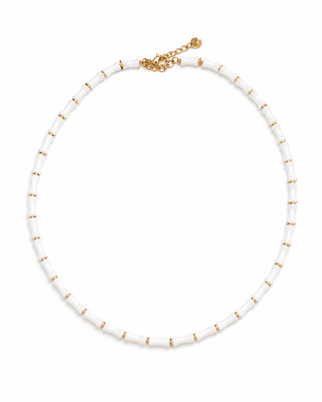 White Bamboo Bead Necklace