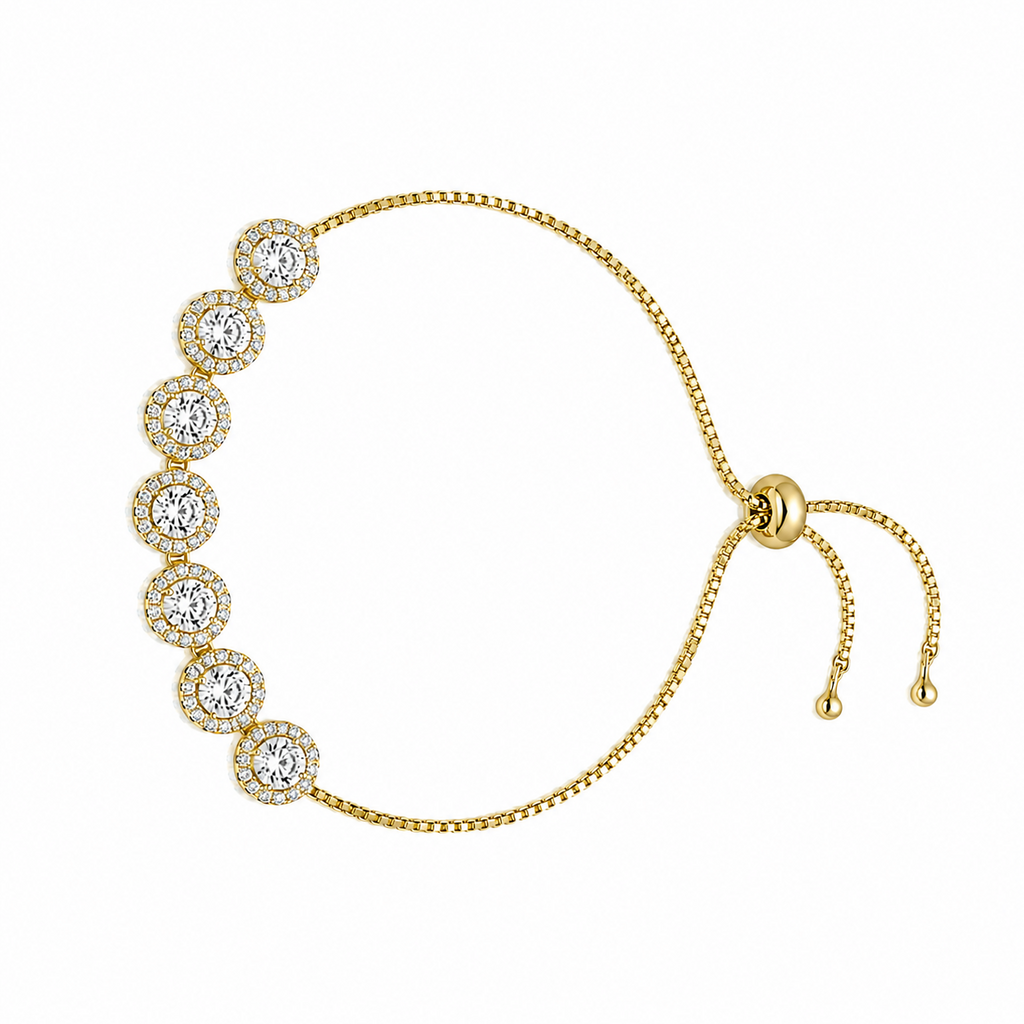 Adjustable Halo Tennis Bracelet