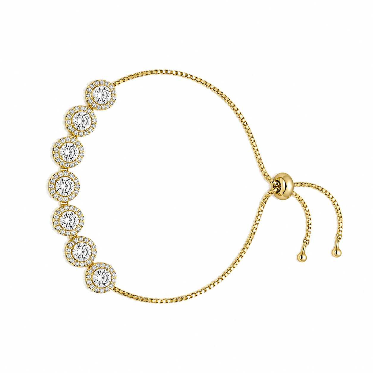 Adjustable Halo Tennis Bracelet
