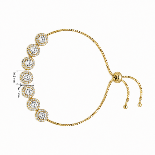 Adjustable Halo Tennis Bracelet