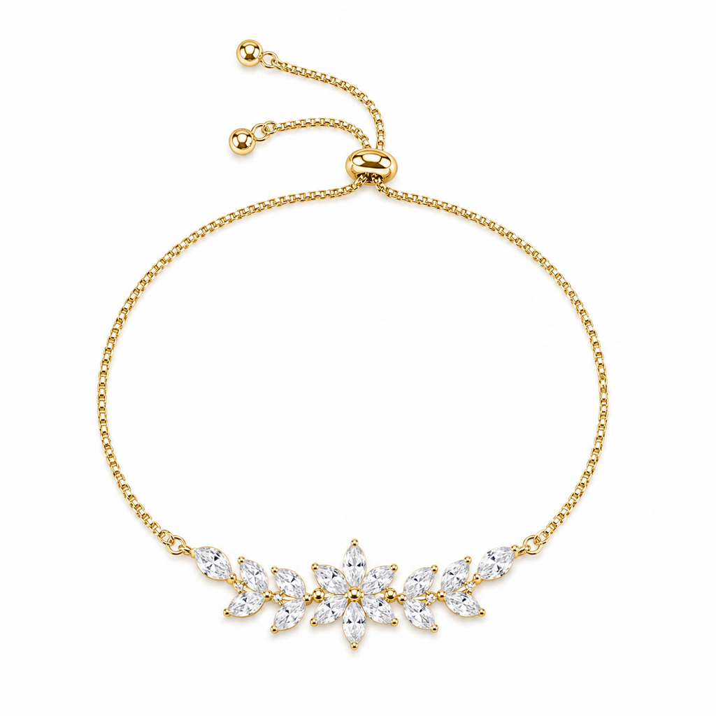 Elegant Leaf Stone Bracelet