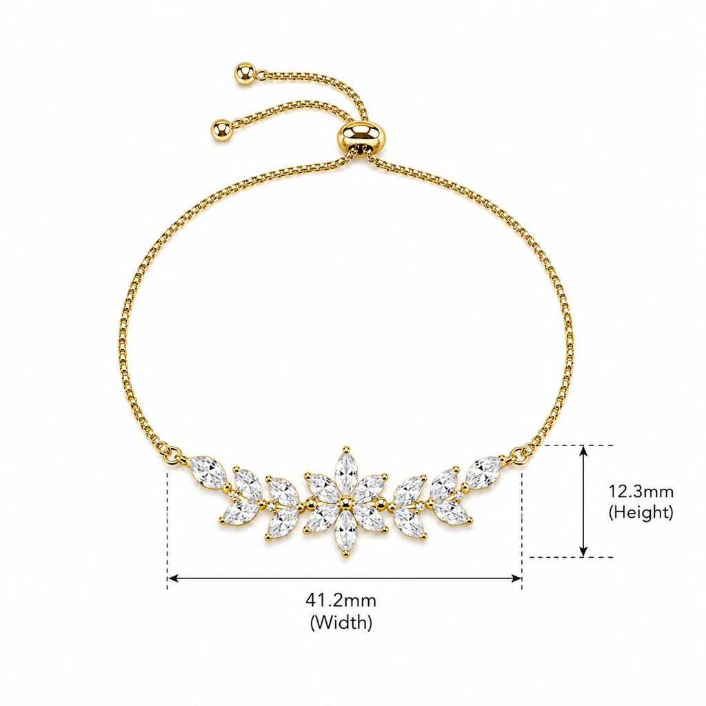 Elegant Leaf Stone Bracelet