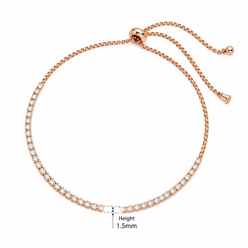 Adjustable CZ Diamond Tennis Bracelet
