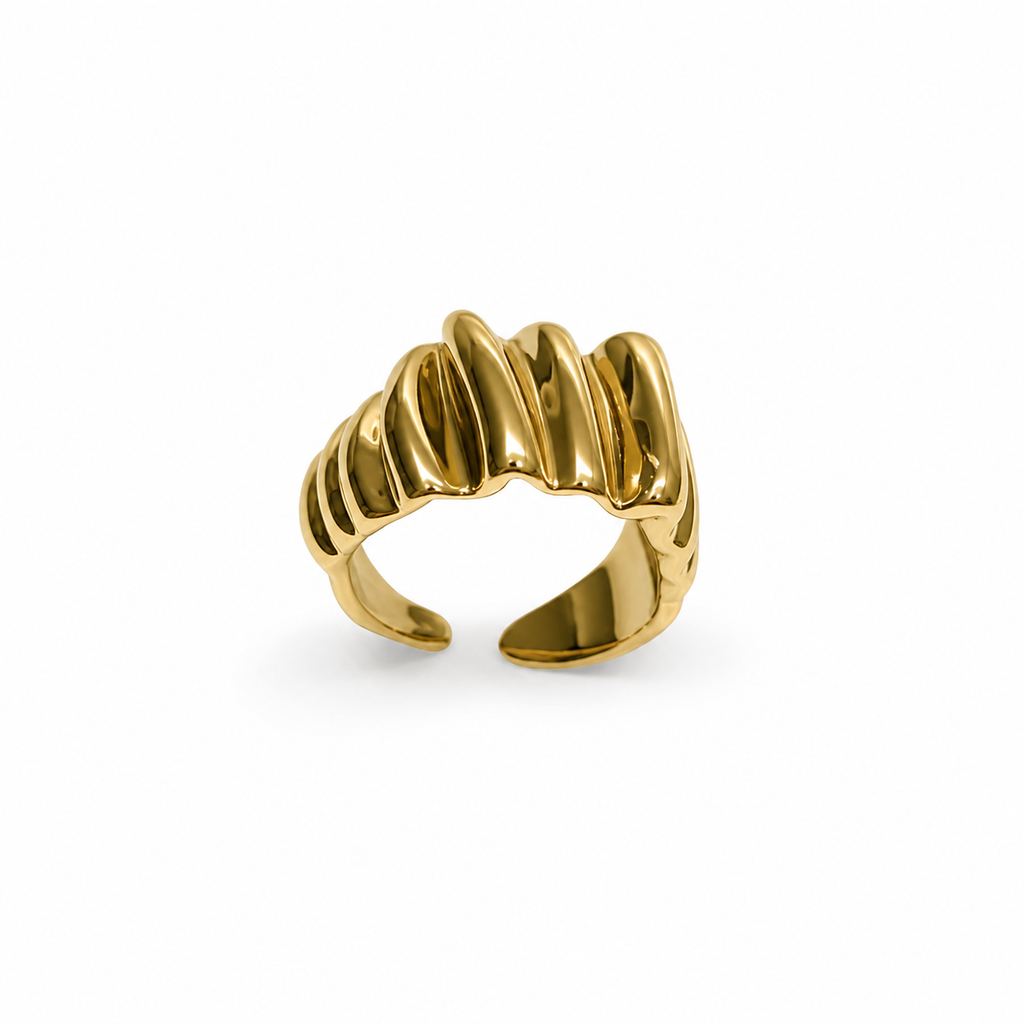 Ripple Texture Stainless Steel Ring