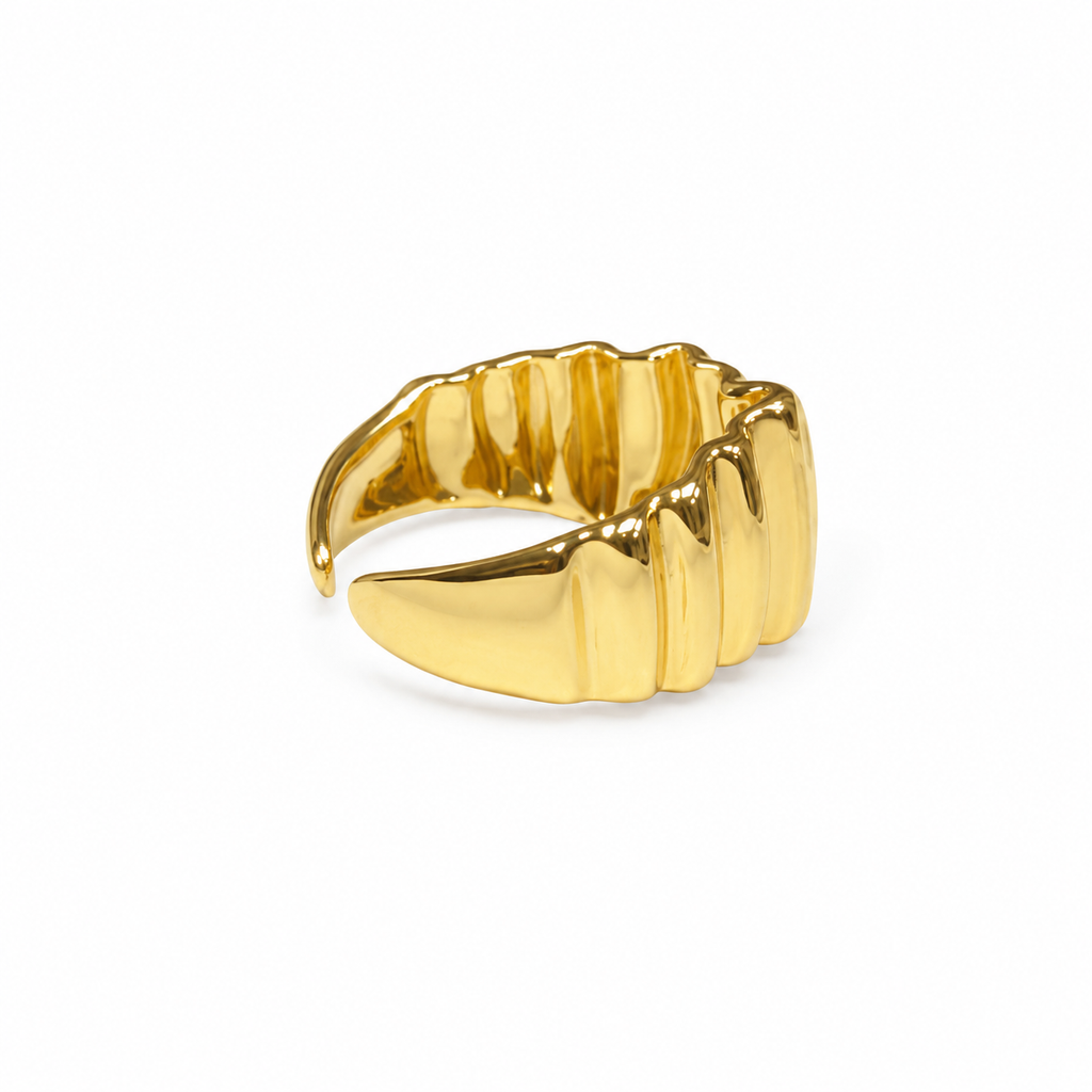 Ripple Texture Stainless Steel Ring