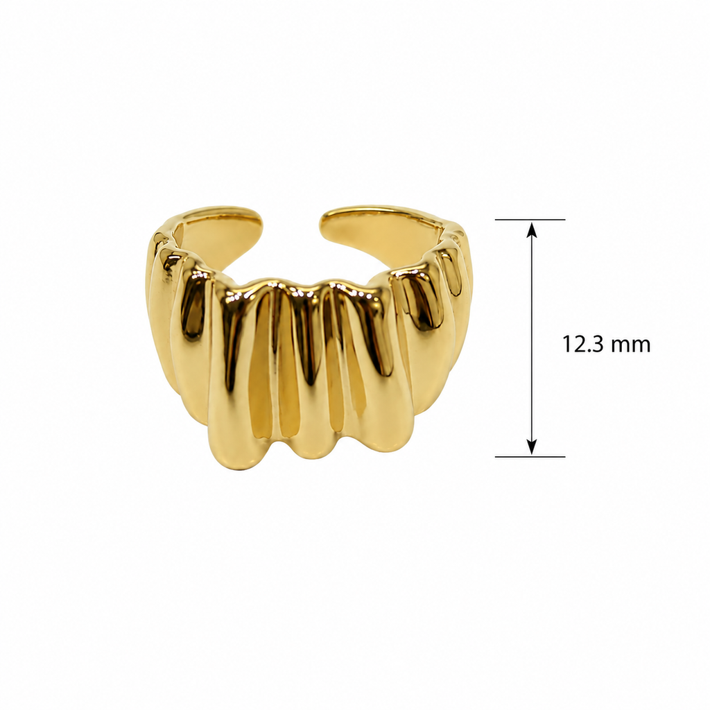 Ripple Texture Stainless Steel Ring