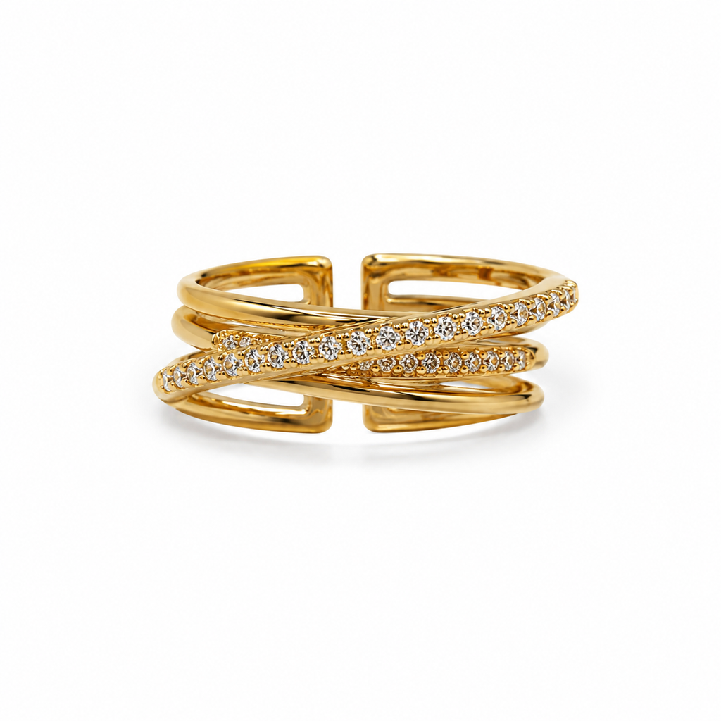 Criss Cross Stone Ring
