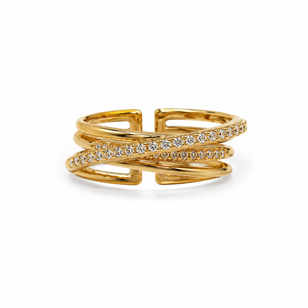 Criss Cross Stone Ring