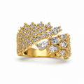 Crystal Crown Stainless Steel Ring