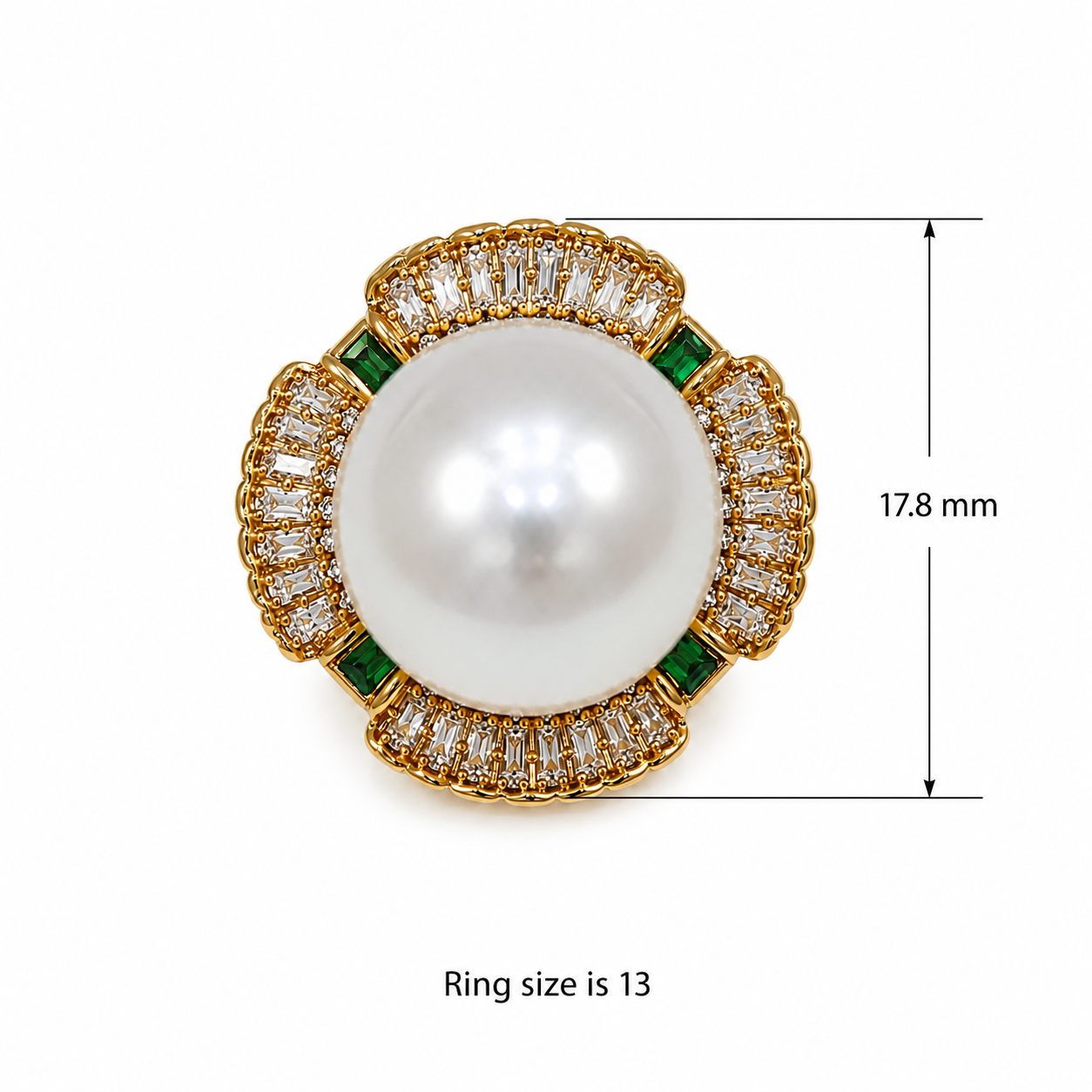 Luxury Pearl Stainless Steel Ring