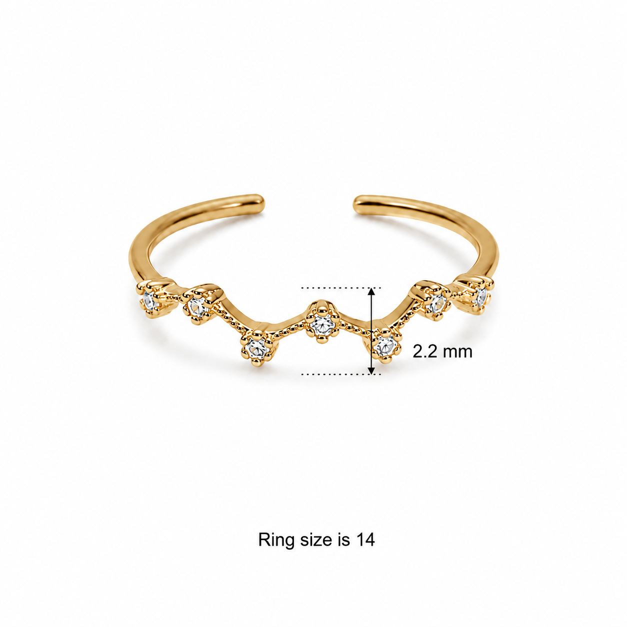Tiara Charm Adjustable Ring