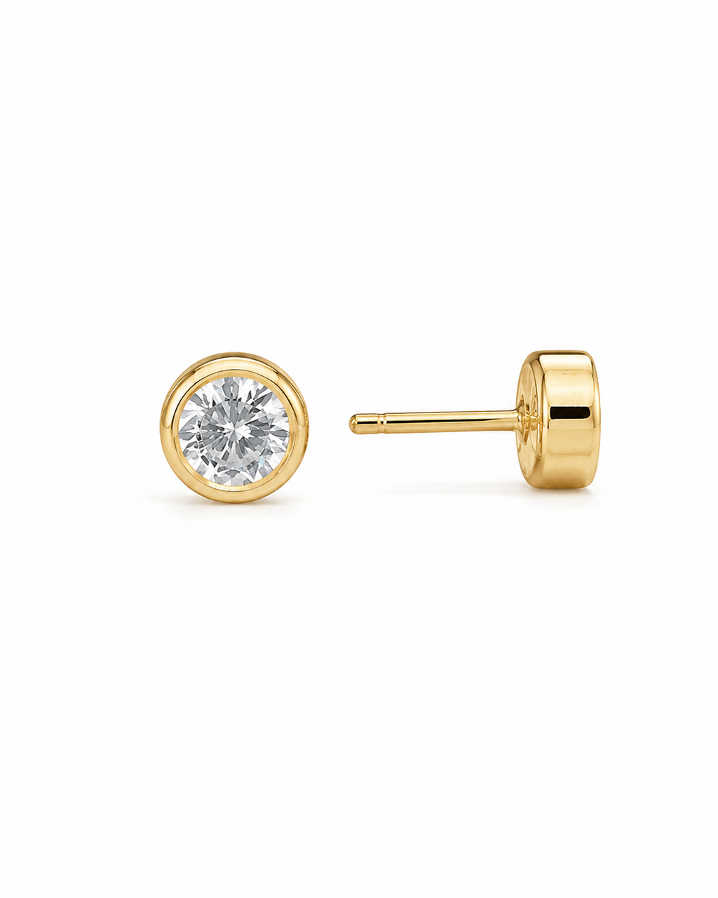Elegant Round Big Solitaire Studs
