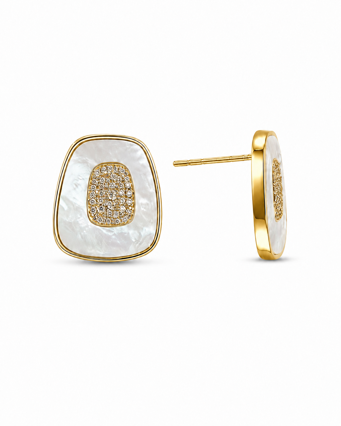 MOP Diamond Studded Earring