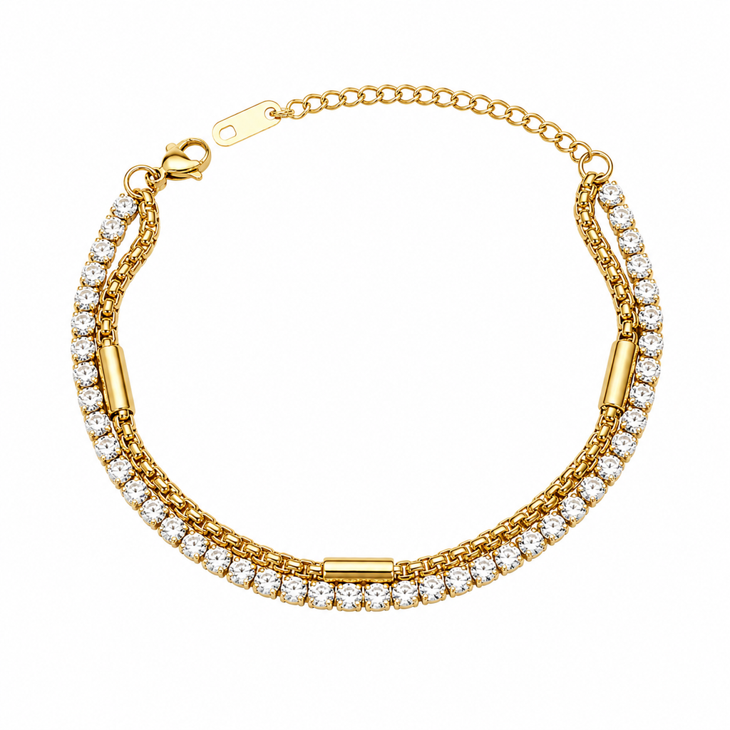 Double Layer CZ Tennis Bracelet