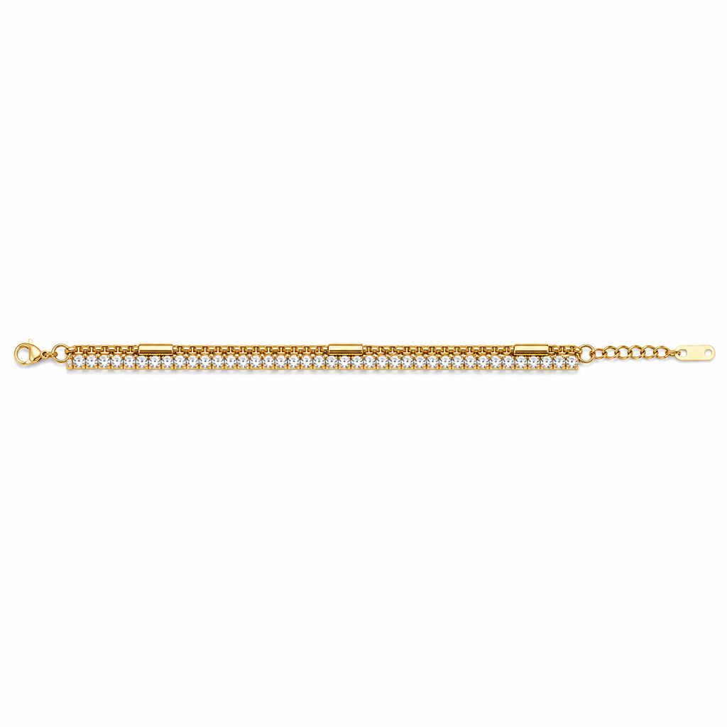Double Layer CZ Tennis Bracelet