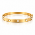 CZ Diamond Studded Stainless Steel Bracelet