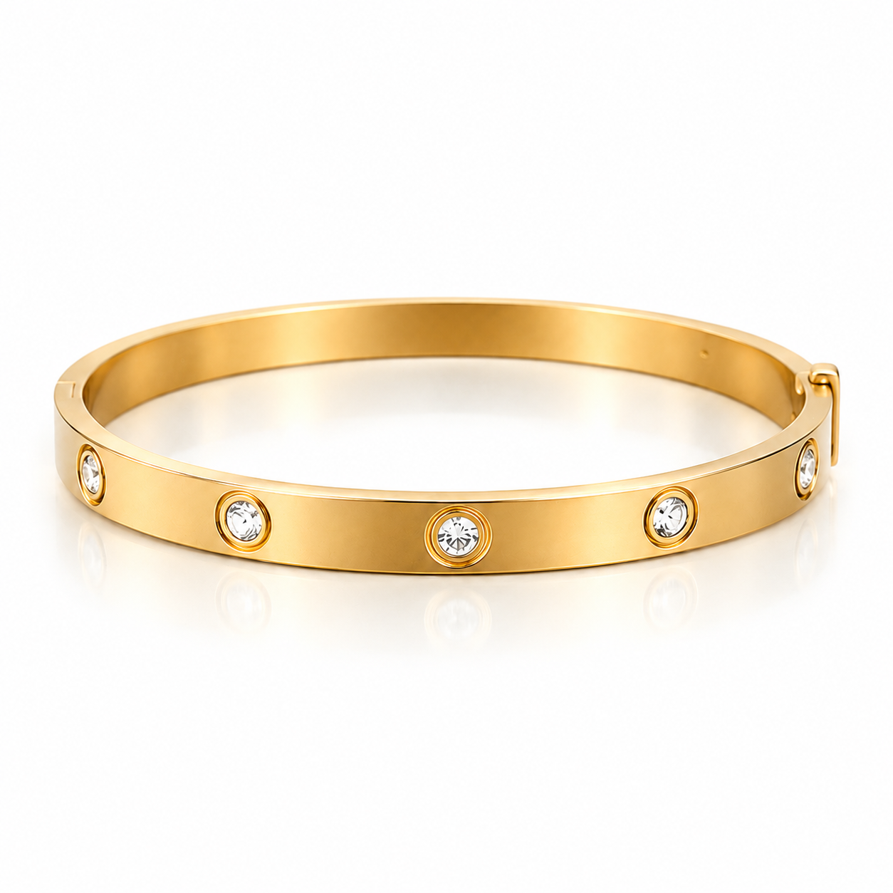 CZ Diamond Studded Stainless Steel Bracelet