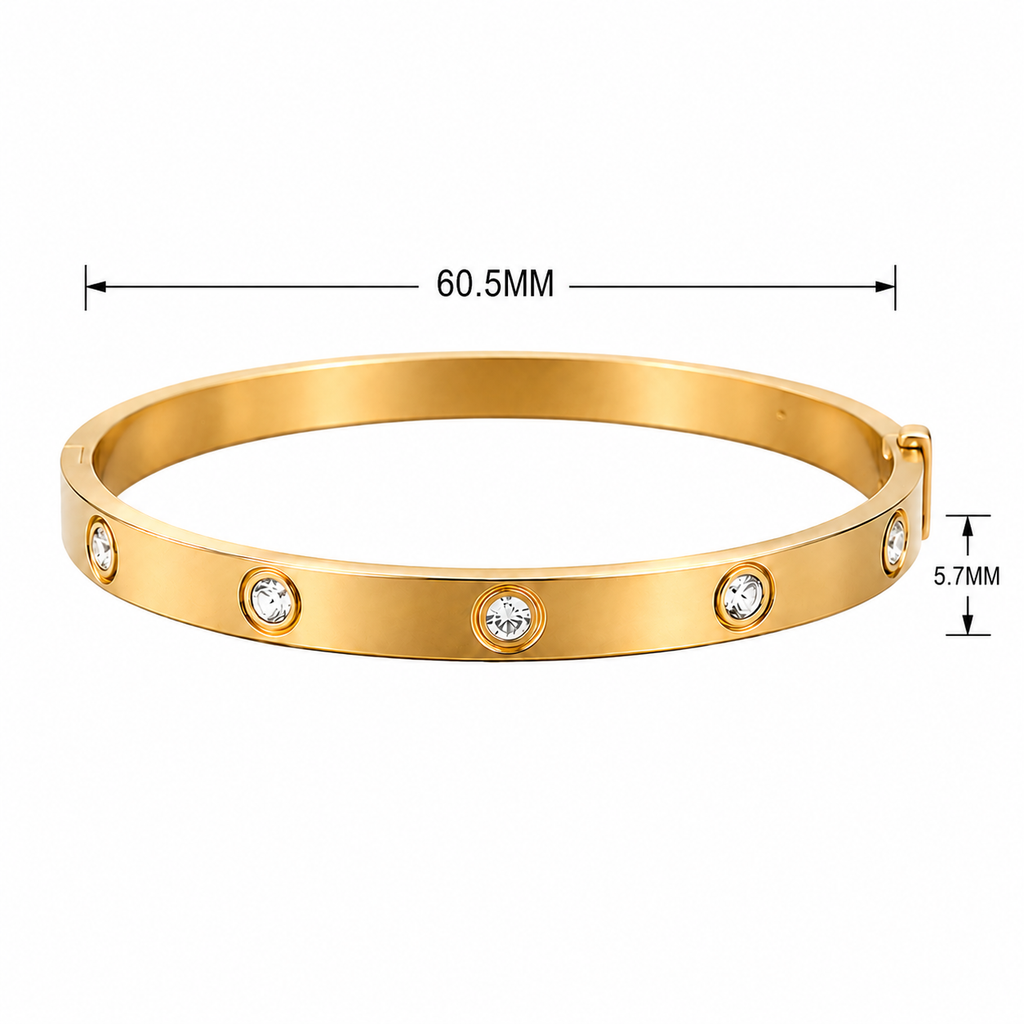 CZ Diamond Studded Stainless Steel Bracelet