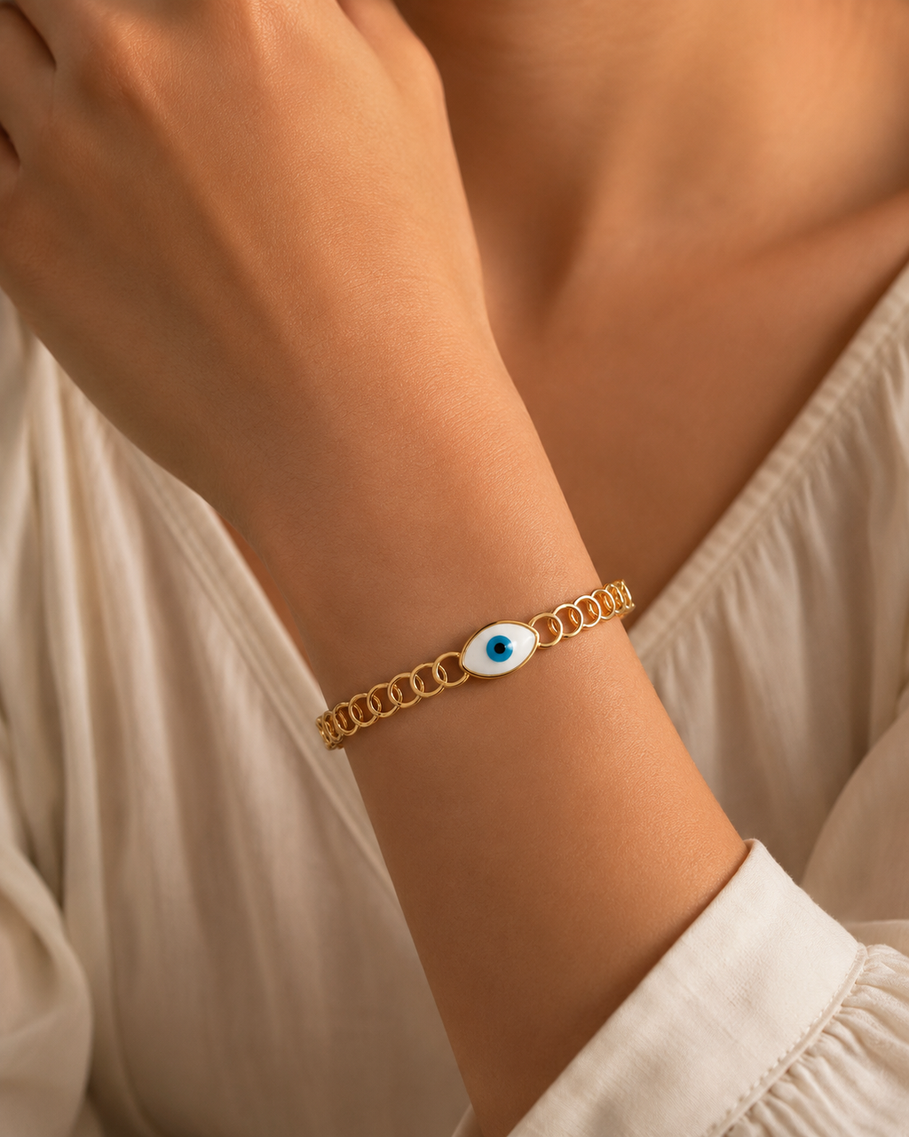 Stainless Steel Evil Eye Bracelet