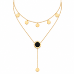 Steel Statement Double Layer Necklace