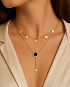 Steel Statement Double Layer Necklace