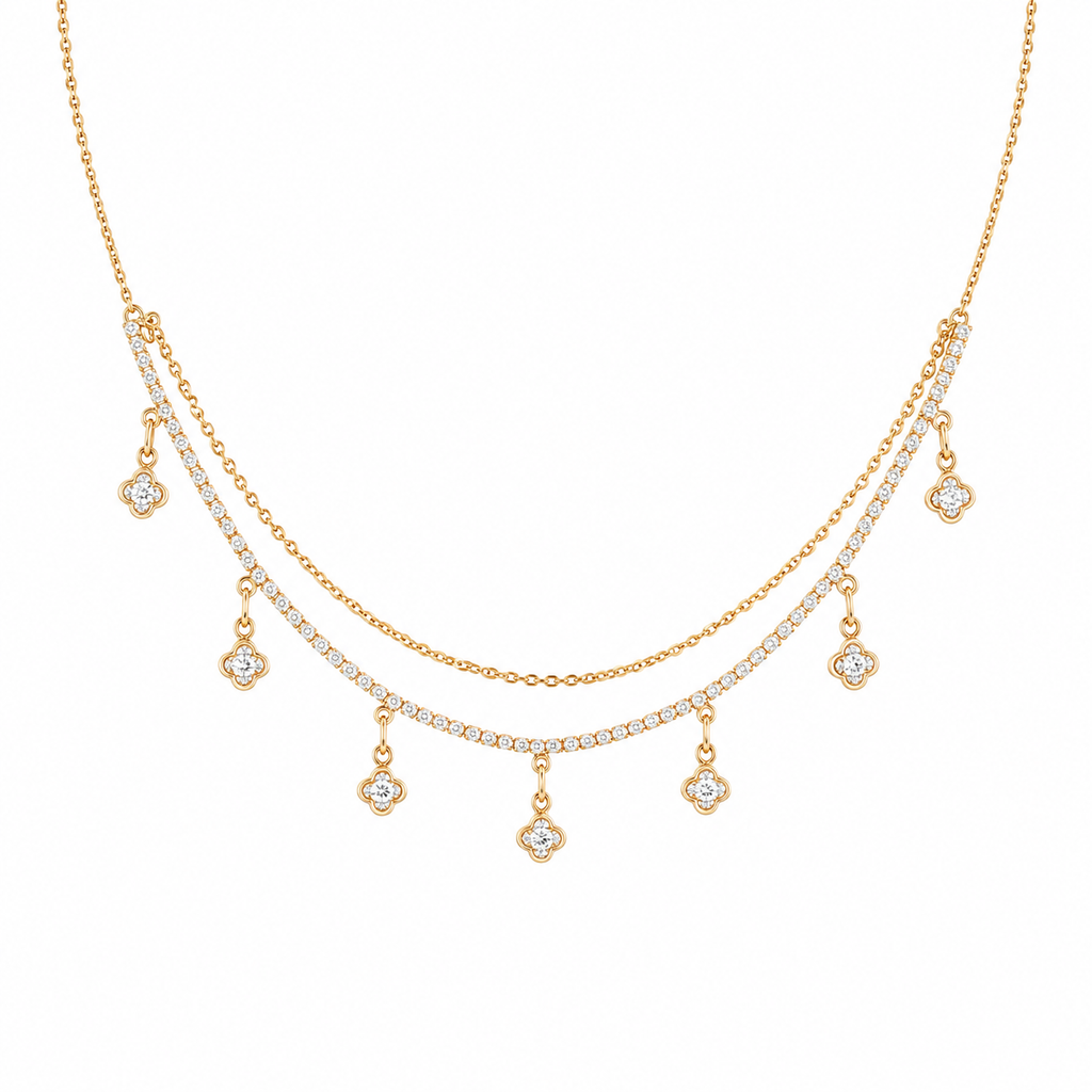 Copper CZ Dual Diamond Neckpiece