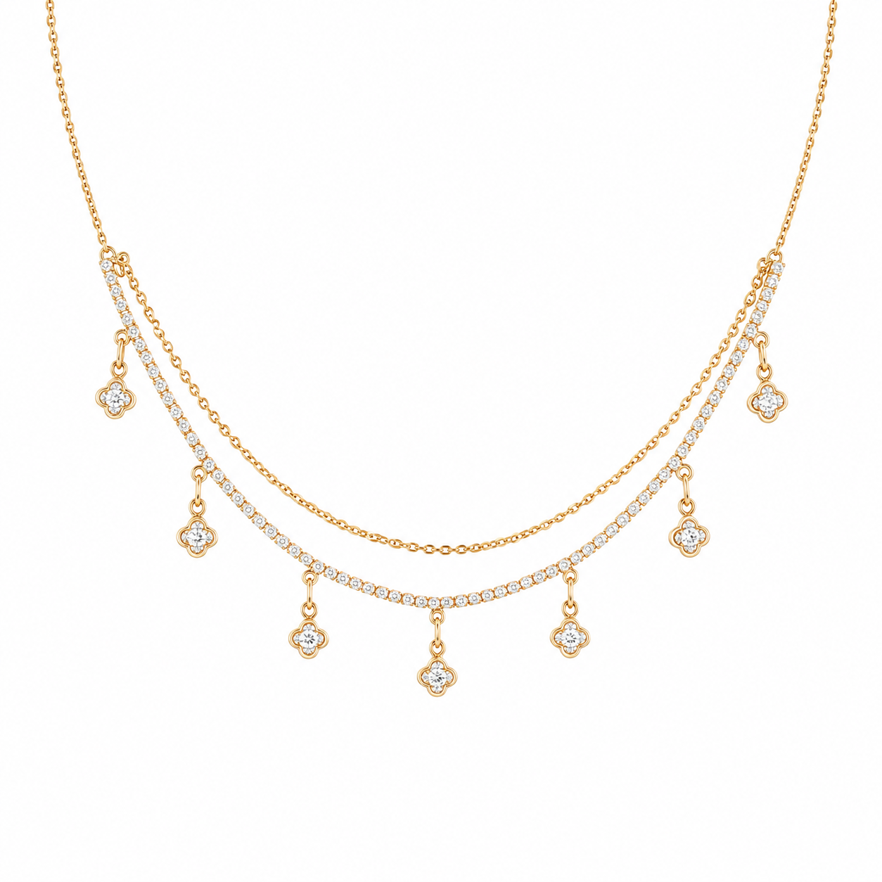 Copper CZ Dual Diamond Neckpiece