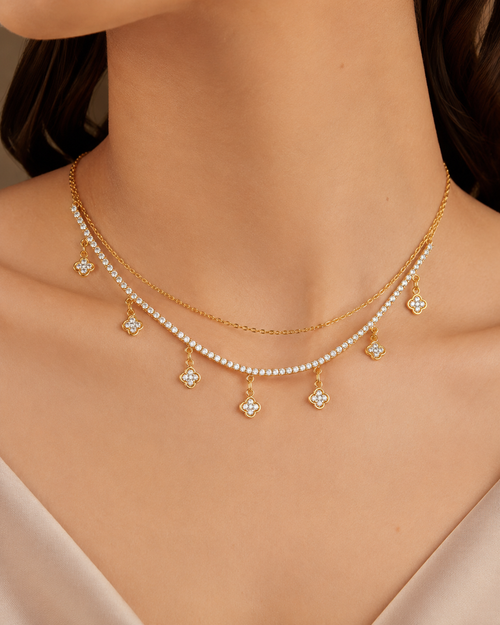 Copper CZ Dual Diamond Neckpiece
