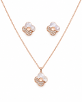 Steel premium MOP Diamond Pendant Set