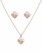 Steel premium MOP Diamond Pendant Set