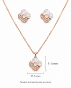 Steel premium MOP Diamond Pendant Set