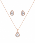 Steel Premium Pear Shape Solitaire Pendant set