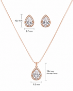 Steel Premium Pear Shape Solitaire Pendant set