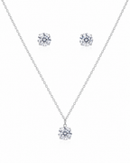 Steel Premium Solitaire Pendant Set