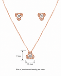 Steel Flower with Centre Solitaire Pendant Set