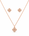 Steel Flower Diamond Pendant Set