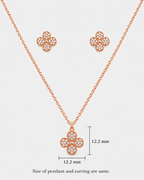 Steel Flower Diamond Pendant Set