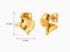 Folded Wave Stainless Steel Earrings