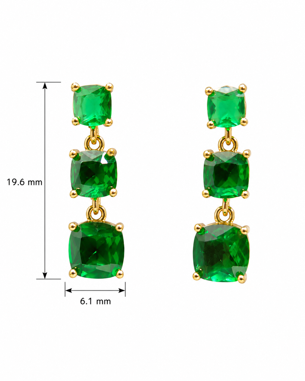 Three Stone Drop Earring