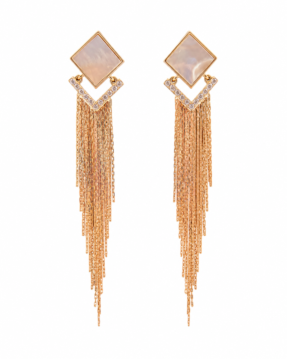Luxury Rose Gold Tassel Earrings